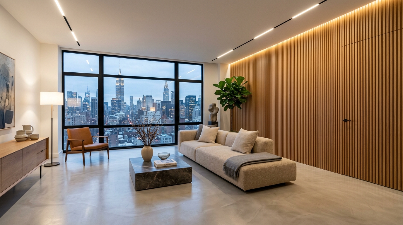 Transformed luxury penthouse lounge after Designterio makeover