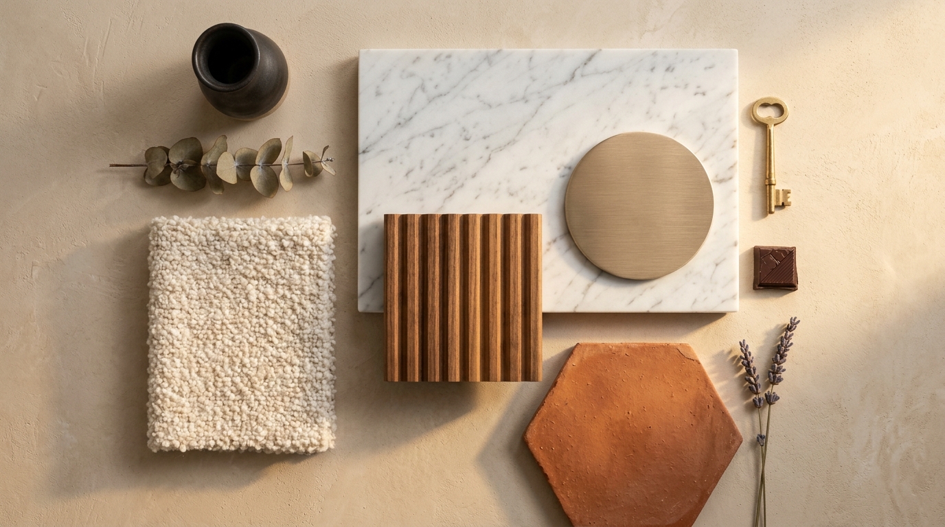 Curated Interior Design Materials Moodboard